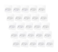 MUSISALY 25pcs Self-Adhesive Wall Hooks for Kitchen and Home, Plastic Multi-Functional Curtain Rod Holders with Stylish Design, No Drill Required, for Hanging Curtains and Organising