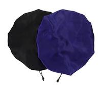 MUSISALY 2pcs Adjustable Double Layer Satin Sleep Bonnet Pack for Women Breathable Shower Cap Night Hat and Reusable for Hair and Spa Use