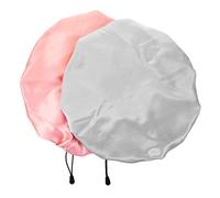 MUSISALY 2pcs Adjustable Satin Sleep Caps for Women Double-sided Bathing Bonnet Comfortable and Breathable Hair Cover for Travel Spa Makeup and Sleeping