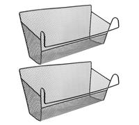MUSISALY 2pcs Black Iron Wire Hanging Storage Baskets Practical and Wear-resistant over The Door Or Dorm Bedside Organiser for Home Supply and Kitchen Use