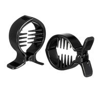 MUSISALY 2pcs Black Round Toothed Hair Clip Tail Clips for Fine Hair Updo Ponytail Holder Hair Claw Strong Tension Hair Clip