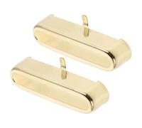 MUSISALY 2pcs Brass Electric Guitar Pickup Covers, Single Coil Open Top Metal Housing Protectors with Copper Shell, Replacement Pickup Enclosures for Electric Guitar Players and Recording