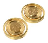 MUSISALY 2pcs Brass Spinning Coin Fidget Heavy Duty Metal Desk Accessory for Anxiety Relief Elegant Office Handicraft with Financial Motif Lightweight Stress Relief Tool for Professionals