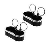MUSISALY 2pcs Car Drink Holder Organizer with Top Rings Cup Holder for Auto Beverage Bottles and Water Glasses Practical Car Accessory Storage Box Black