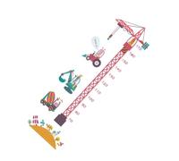 MUSISALY 2Pcs Cartoon Tower Crane Height Decals for Boys Bedroom, 30X90Cm Growth Chart Wall Decoration Art Decal for Nursery