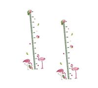 MUSISALY 2pcs Children Height Chart Wall Sticker Cute Flamingo Growth Measurement Decal for Kids Bedroom Nursery Decor Self-Adhesive Wall Art