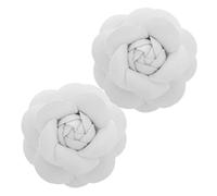 MUSISALY 2pcs Detachable Rose Shape Shoe Clips Faux Leather White Decorative Buckle for High Heels Sandals Usage in Various Occasions