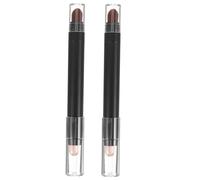 MUSISALY 2pcs Eye Shadow Stick Kit Eye Shadow Pencils Dual End Brush Women Makeup Long-lasting Easy to Clean