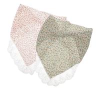 MUSISALY 2pcs Floral Prints Triangle Head Bandanas with Lace Strap Design, Lightweight Polyester Hair Scarves for Travels and Dating, Assorted Colours, Does Not Hurt Hair Random Color