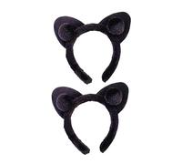 MUSISALY 2pcs Fluffy Cat Ears Headband Grey Makeup Headband for Women Tabby Cat Costume Hair Band