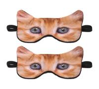 MUSISALY 2pcs Funny Animal Eye Masks for Sleeping, Ultra Realistic Cat Shape with Comfortable Cloth Material and Stable Fit, for Travel and Office Use