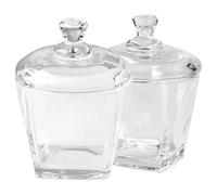 MUSISALY 2pcs Glass Jar with Lid Snack Container 260ml Glass Simple Style Good Sealing Practical Storage for Candy and Beans
