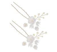 MUSISALY 2pcs Handmade Pearl Flower Bridal Hair Pins Lightweight Floral Hair Sticks for Women Unique Wedding Elegant Headpiece for Versatile Styles