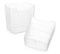 MUSISALY 2pcs Hanging Fridge Side Door Storage Containers Plastic Organizer Boxes for Mini Refrigerator Kitchen Condiment Holder Fresh Keeping Bins for Refrigerator Door