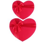 MUSISALY 2pcs Heart Shape Wedding Gift Box in Red Paper with Elegant Appearance and Freely Decorated Interior, Storage Solution for Wedding Day or Valentine's Day Gift Wrapping