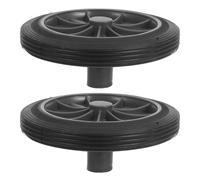 MUSISALY 2pcs Heavy Duty Garbage Bin Wheels Replacement, Large Wheelie Bin Compatible, Black Pu Universal Axle Wheels for Outdoor Waste Baskets and Trash Cans, Street Use
