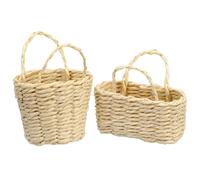 MUSISALY 2pcs Mini Storage Basket Bamboo Woven Baskets Props Decorative Craft for Dollhouse Miniature Scene