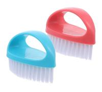 MUSISALY 2Pcs Nail Cleaner Brushes Small Lightweight Fingernail Dust Cleaning Tools for Manicure Home Travel with Comfortable Grip in Nordic Blue and Pink