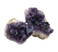 MUSISALY 2pcs Natural Amethyst Crystal Cluster Delicate Texture and Beautiful Luster, Elegant Purple Decorative Stones for Fish Tank Decor Or Flowerpot Stone