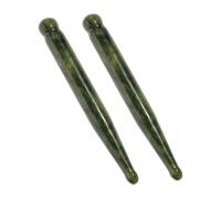 MUSISALY 2pcs Natural Xiuyan Jade Gua Sha Massage Stick for Face Eye Care Reflexology Tool Acupuncture Pen for Muscle Pain Relief