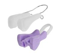MUSISALY 2pcs Nose Clip Shaper Nighttime Snore Corrector for Women Snore Reducer Nose Shape Soft Silicone White Purple
