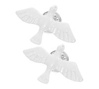 MUSISALY 2pcs Peace Dove Lapel Pins Zinc Alloy Brooch Set Meticulously Crafted Realistic Bird Models Elegant White Pins for Religious Ceremonies and Holy Communion Accessories