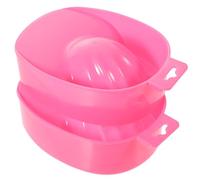 MUSISALY 2pcs Plastic Manicure Soak Bowls Hand Care Bowls for Polishing and False Nails Removal a Time Non-break Pink Colour