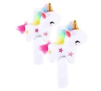 MUSISALY 2pcs Plush Unicorn Slap Bracelets Soft Plush Wristbands Comfortable Animal Slap Bands for Birthday Party Decorations and