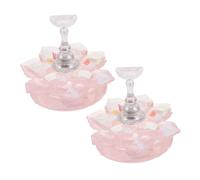 MUSISALY 2pcs Practical Nail Art Display Stand Magnetic Nail Holder Cherry Blossom Iridescent Practice Base Art Tool Stand Polish Holder