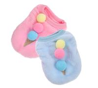 MUSISALY 2pcs Puppy Clothes Ice Cream Pattern Pet Costume Soft Breathable Bunny Vests for Xxs Small Dogs Cosplay Photography Prop Blue Pink