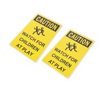 MUSISALY 2pcs Reflective Playing Road Sign Metal Warning Plate Slow Down Caution Safety Signs for Neighborhood Parks Schools with Resistant UV Protective Coating