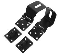 MUSISALY 2pcs Right Angle Stainless Steel Door Hook Latch Lockable Hasp for Barn Garage Warehouse Doors Surface-Mounted Anti-Theft Security Buckle Compatible with Padlocks