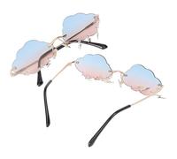 MUSISALY 2pcs Rimless Party Sunglasses for Women with Cloud Shape Design, Comfortable Metal and PC Frame, Practical Eyewear for Receptions and Summer Festivals