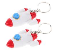 MUSISALY 2pcs Rocket Keychain Space Theme Decorative Keyring for Men Key Pendant Planet Design for Car Keys Backpack Hanging Accessory