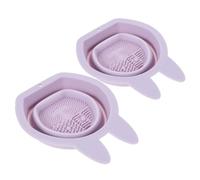 MUSISALY 2pcs -shaped Makeup Brush Cleaner Bowl Silicone Cleaner for Makeup Brushes Sponges and Convenient Hanging Design Practical and Space-saving
