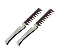 MUSISALY 2pcs Stainless Steel Men's Folding Comb Retro Oil Comb Brush for Styling Barber Shop Personal Use