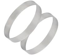 MUSISALY 2pcs Stainless Steel Pizza Rings Pastry Mousse Rings round Shape Silver Good Workmanship Sturdy Do Not Bend under Normal Pressure for Kitchen Use