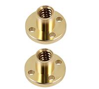 MUSISALY 2pcs T8 Lead Screw Brass Nuts for 3d Printer Accessories, Sturdy Design with No Bending, Golden Colour Suitable for Stepper Motors and Other Equipment