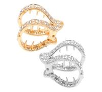 MUSISALY 2pcs Vintage Rhinestone Flower Clips for Women Elegant Hollow Hair Accessories for Sweet Bun Hairstyles Strong Hold for Weddings and Special Occasions