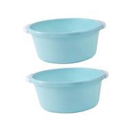 MUSISALY 2pcs Wash Basin Set Household Simple Basin Medium Nordic Blue Sturdy Plastic Anti-slip Base Multifunctional for Kitchen Bathroom