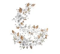 MUSISALY 2Pcs White Soft Clay Flower Bridal Hair Accessories with Silver Alloy Leaves Wedding Bride Hair Decor Handmade Headpiece for Brides Special Occasions