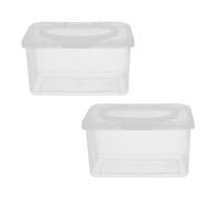 MUSISALY 2pcs Wipes Dispenser Box Lid Portable Refillable Wipe Holder Case for Nursery and Diaper Bag Dustproof PP Material Container for Home and Travel