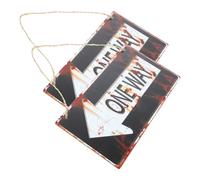 MUSISALY 2pcs Wooden One Way Board Decor Rustic Wall Ornament with Arrow Right Natural Farmhouse Style Easy to Carry Not Easy to Deform Wall Decoration in Restaurants