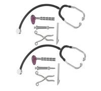 MUSISALY 2sets Doctor in The Doll House Miniature Doctor Kit for Dollhouse Mini Stethoscope Model Dollhouse Medical Accessories Miniature Tool Doll Stethoscope Alloy Silver