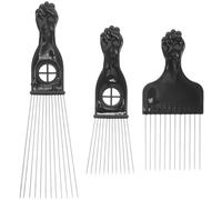MUSISALY 3 Pcs Metal Hair Styling Tool Hair Pick Unique Design Minimizes Knots Portable for Home Use Barbershop