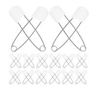 MUSISALY 30 Pcs Large White Diaper Safety Pins with Lock - Multi-Functional Cloth Diaper Fasteners for Clothes and Nappy Use