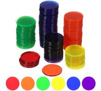 MUSISALY 300pcs Bingo Chips Plastic Tokens Set 19mm round Counters Multi- Red Blue Yellow Green Purple Orange for Bingo Game Accessories