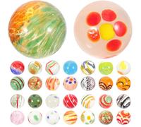 MUSISALY 30Pcs Solid Handmade Colored Glass Marbles Set for Marble Games and Fish Tank Decor, Decorative Glass Balls Ornaments for ’S Play and Aquarium Decoration Random Color