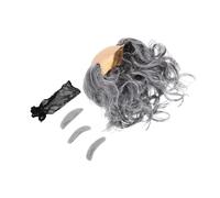 MUSISALY 3pcs Bald Wig Set with Eyebrows Realistic Grey Hair Costume Accessory for Parties and Events for Halloween Cosplay and Annual Gatherings