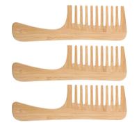 MUSISALY 3pcs Bamboo Wide Tooth Comb for Women Lightweight Large Tooth Detangler for Curly Thick Wet Dry Hair Portable Salon Styling Tool for Travel and Home Use